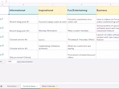 Content Calendar