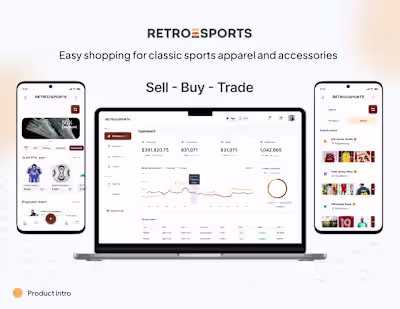Retro Sports App Design- Sports E-commerce 
