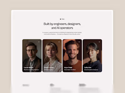 Recently wrapped up a clean, minimal team section design for...