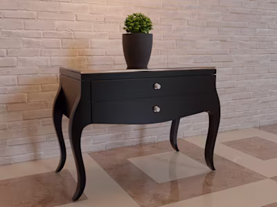 
BLACK MIRRORED CHEST, 2 DRAWER VDMF401