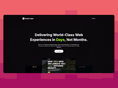 Landing Page for ReaktLabs