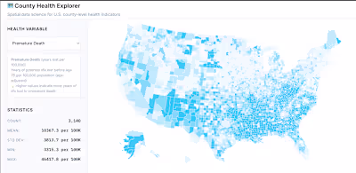 County Health Explorer: Full-Stack Spatial Data Science App