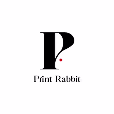 Print Rabbit minimalist logo concept for a book publisher.