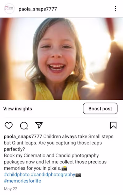 Caption writing for an Instagram post