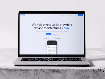 Landing Page - Woop Widget