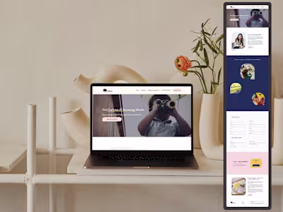 Landing Page & Interactive Family Journal Design