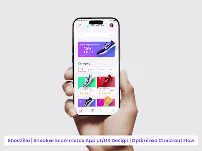 ShoeZilla | Ecommerce App Design | Optimized Checkout Flow