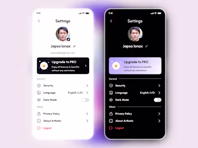 Profile & Settings UI | Clean Mobile App Design