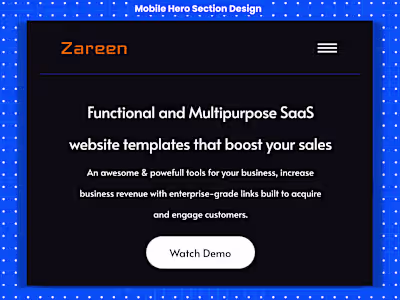 Mobile Hero Section Design