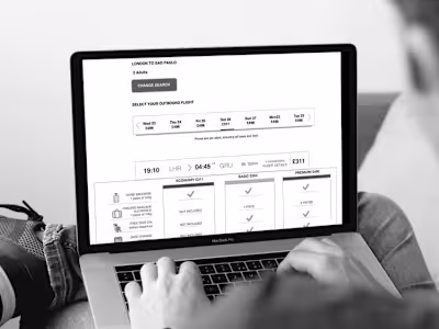 Designing a start-up airline website