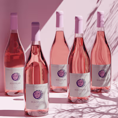 Rose Wine bottle :: Label Design 