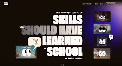 Skillshack / edtech marketplace landing