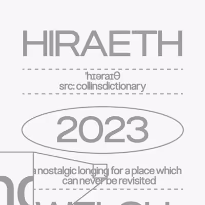 Hiraeth – experimental typography poster