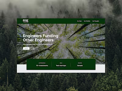 Website design for a VC firm