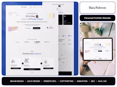 Mara — A Personal Portfolio Website for a UI/UX Product Designer