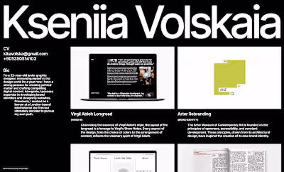 Framer Portfolio Design