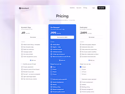 Konstant Kreative Pricing Page