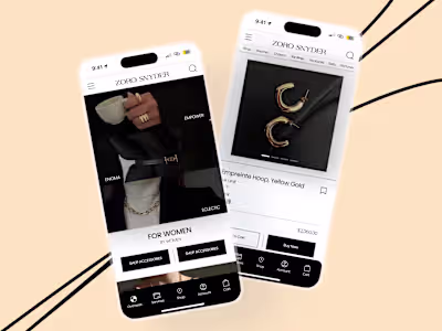A Mobile UI Design for a Luxury Brand