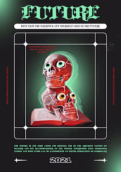 Halloween advertising banner (skull) illustration