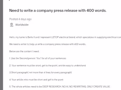 Press Release for LETOP Electrical Brand.