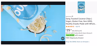 Dang Coconut Chip Amazon Ad 🥥