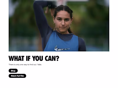 Homepage Copy and Video Story for Nike's Middle East Region