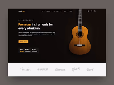 🎸 Musical Instruments Store Landing Page design.