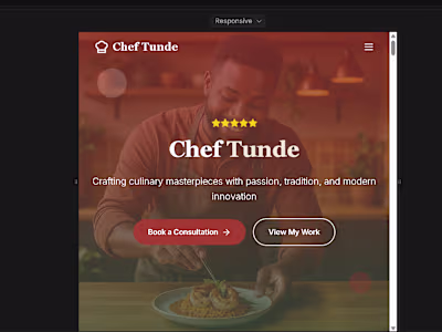Chef Tunde – Culinary Portfolio Built with Bolt