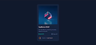 NFT Preview Card Component