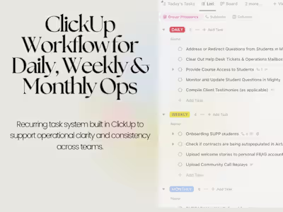 Recurring Task Management System in ClickUp
