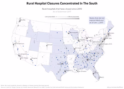 Graphics for Rural Hospital Closures Report