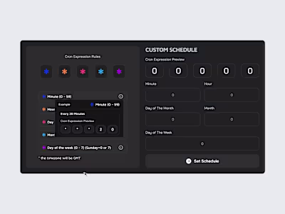 Cron Schedule Screen