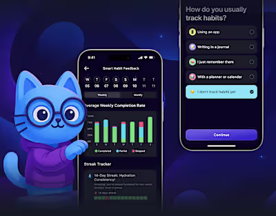 AI-Powered Habit Tracker Mobile App | UX/UI Design