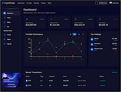 Just Complete a Crypto Dashboard Design! Tried to keep it cl...