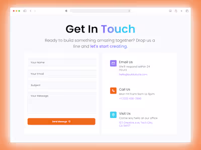 Get in Touch Page UI