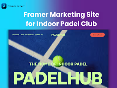 Figma to Framer Website Build for PadelHub