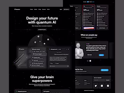 Content writing AI Landing Page ui, ui design