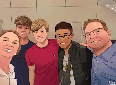 Cartoon Style Family Picture Illustrations