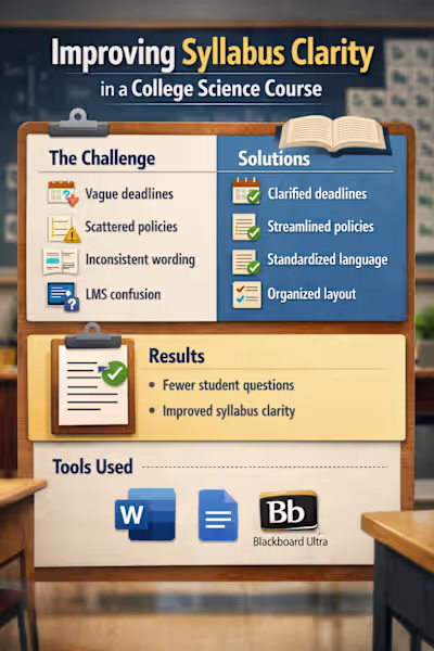 Enhancing Clarity in College Science Course Syllabus