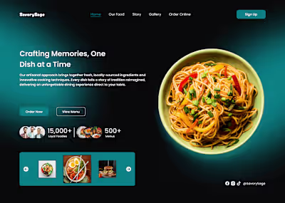 Responsive Hero section for SavorySage