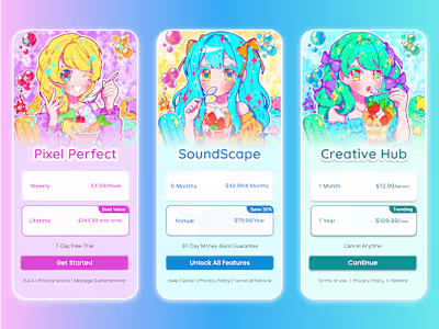 Premium Subscription Screen UI — Anime App Paywall Design