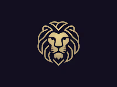 strong and stylish lion head logo