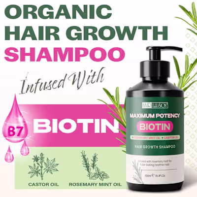Amazon Infographics Design for Hair Illusion Biotin Shampoo
