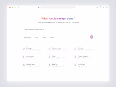 AI Chat Dashboard – Conversational UI for Productivity