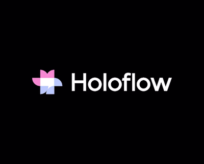 Holoflow Logo - Futuristic Holographic Brand Mark