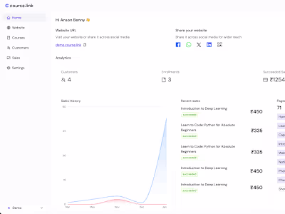 Course.link - one click course website creator