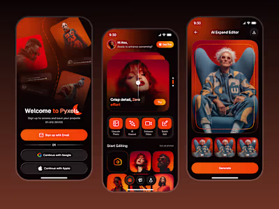 AI Photo Editing App UI Design
