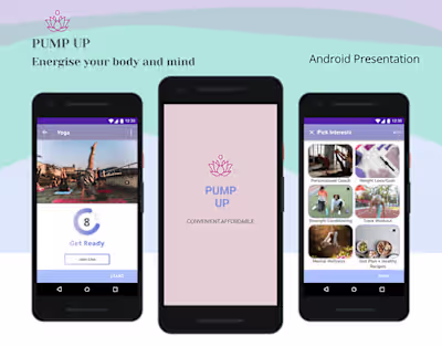 Android Presentation - Pump Up App on Behance