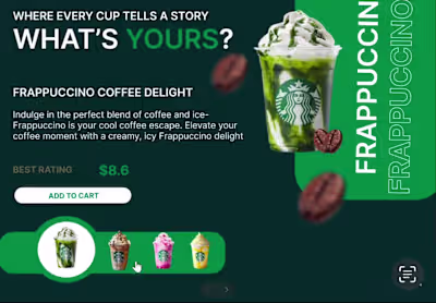 Starbucks mockup with interactive animations 