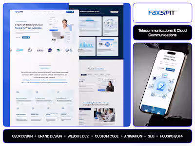 Fax Service SaaS | Web Dev + UI Design + Custom Illustration